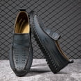thumbnail image 6 of Spring Summer New Men's Casual Hollow Loafers Slip On Breathable Leather Flats Boat Shoes Driving Shoes Moccasins Comfort Walking Shoes, 6 of 14