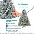 thumbnail image 3 of Mayhihi 4ft Prelit Flocked Artificial Christmas Tree with 150 Warm White Lights Snow Frosted Pine Design for Home Office Decor, 3 of 6