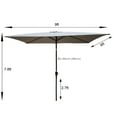 thumbnail image 7 of 6 x 9ft Outdoor Patio Umbrella with Crank and Push Button Tilt, Waterproof Umbrella for Garden, Backyard, Swimming Pool, Market, Sun Shade Umbrella, Medium Grey, 7 of 7