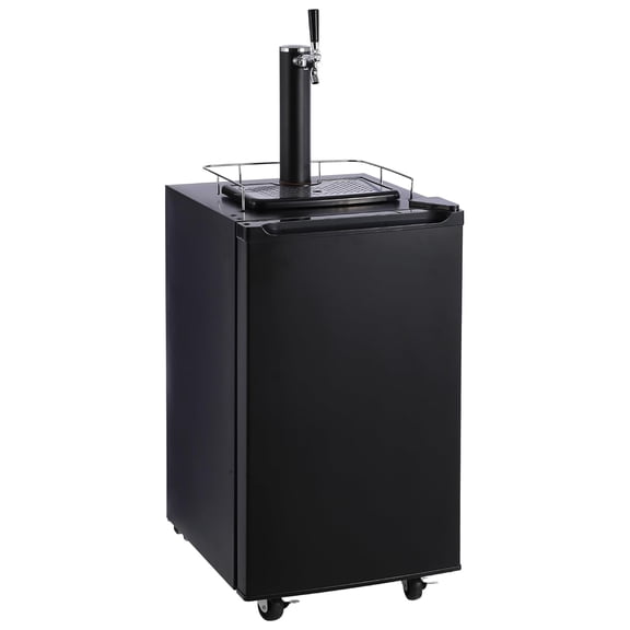 Beer Kegerator, Draft Beer Dispenser, Full Size Stainless Steel Keg Refrigerator With Drip Tray, 97L