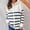 *White, variant on ClodeEU Women's Striped Cardigan Sweaters ,Button Down Long Sleeve V Neck Sweaters, Casual Knit Cardigans Coat Tops Navy,Womens Plus L