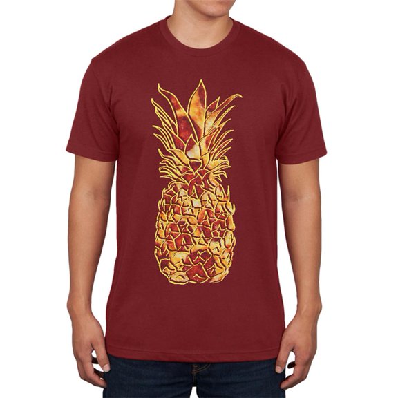 Pineapple Pizza Mens T Shirt Garnet Red MD