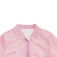 thumbnail image 2 of Cethrio Girls Bomber Jackets Size 7-8, Long Sleeve Sequin Performance Zip up Spring Outerwear Pink Size 7-8, 2 of 6