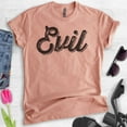thumbnail image 2 of Evil Shirt, Unisex Women's Men's Shirt, Cute Evil Sassy Devilish Shirt, Girlfriend Shirt, Bad Girl Shirt, Heather Sunset, 3X-Large, 2 of 6