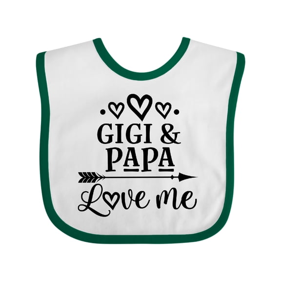 Inktastic Gigi and Papa Love Me Girls Baby Bib