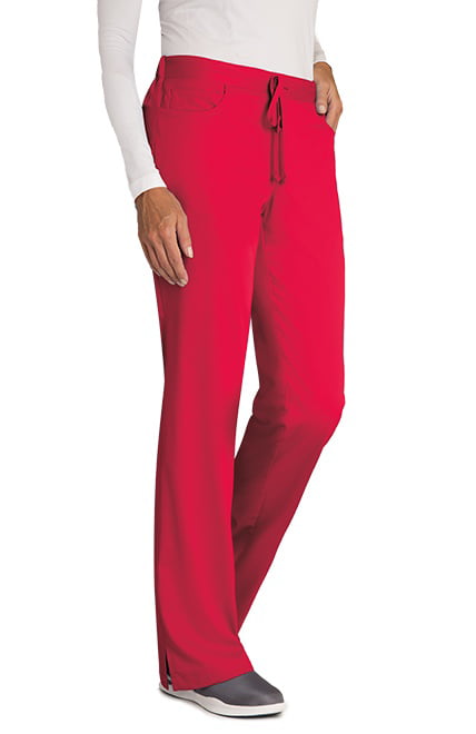 Greys Anatomy 4232 Tie Front Pant Scarlet Red M 