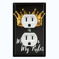 thumbnail image 1 of Metal Light Switch Plate Outlet Cover (My Room My Rules Crown - Single Duplex), 1 of 2