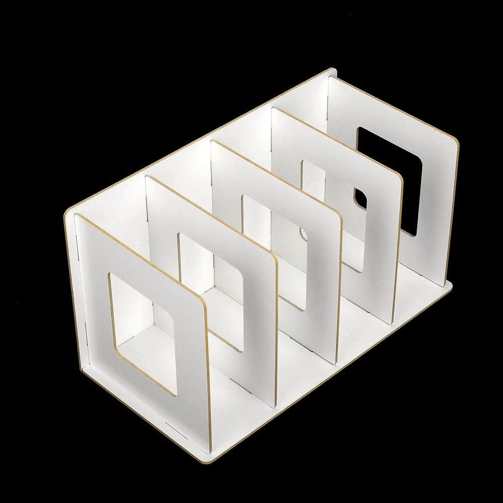 Book Rack, Wooden DIY Desktop Bookshelf Rack Books DVD Storage Magazine Organizer for Students