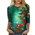 thumbnail image 3 of Gamivast Christmas Tunics for Women Plus Size Casual 3/4 Sleeve T-Shirts Dressy Xmas Trees Graphic Tees Holiday Round Neck Cute Tunic Tops Fall Winter Fashion Outfits 2025, 3 of 6