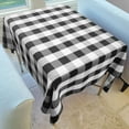 thumbnail image 4 of Polyester Poplin Gaberdine Durable Tablecloth Buffalo Checkered Plaid Black and White, 4 of 4