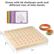Artrylin Montessori Geoboard Mathematical Manipulative Material Array Block Geo board,24Pcs Pattern Cards and Rubber Bands Matrix 7x7 Gift for Kids, Graphical Educational Toys Early Development Toy