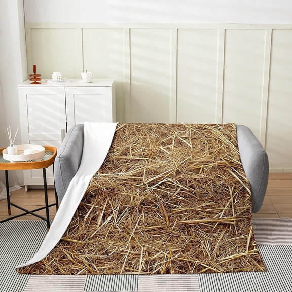 Straw Fleece Throw Blanket 30" x 40"