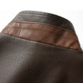 thumbnail image 5 of Maoxin Mens Leather Jacket Men Leather Jacket Multiple Pockets Zipper Loose Coat Solid Color Long Sleeved Hooded Leatherwear Loose Coat Leather Jacket Men Plus Size Brown XL, 5 of 7