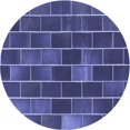 thumbnail image 1 of Ahgly Company Tapis Rond Lavable en Machine Intérieur Transitionnel Bleu, 5 Pieds Rond, 1 of 7
