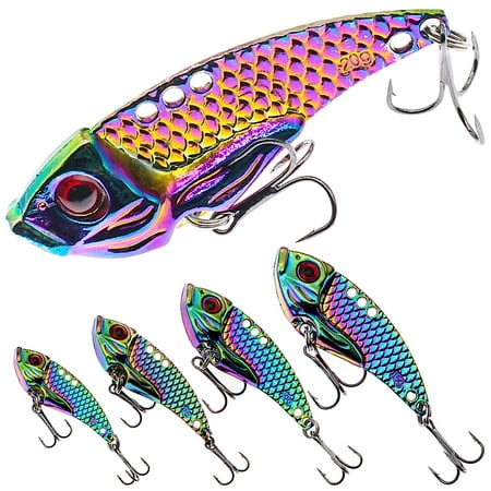 Ksopiavobs Fishing Jig Spoon Lures VIB Metal Blade Baits Fishing Spoon Crankbaits Set for Trout Bass Salmon Lures Freshwater Saltwater