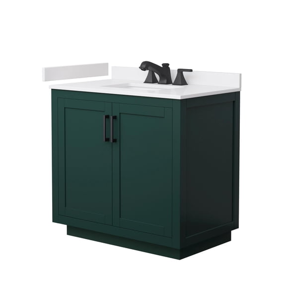 Wyndham Collection WCF292936SGKWCUS3MXX Miranda 36" Free Standing Single Basin Vanity Set