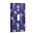 thumbnail image 2 of Yayeee Toggle Light Switch Wall Plate 1-Gang 4.5"x2.7" Home Decorative Outlet Cover, Dark Blue Jellyfish Pattern, 2 of 7