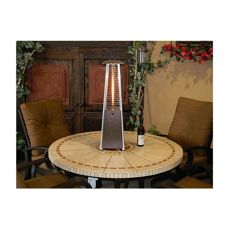 AZ Patio Heaters Tabletop Glass Tube Patio Heater, Hammered Bronze
