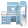 thumbnail image 5 of Miekor Furniture Twin Size Loft Bed with Slide Pink Tent and Tower - Blue MK2244, 5 of 12
