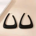 thumbnail image 2 of 1 Pair Bold Black Irregular Geometric Hoop Earrings - Sleek & Modern Design, Perfect for Daily Wear or Gifting, Versatile All-Season Accessory, 2 of 4