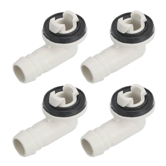 4Pcs Conector de codo para manguera de drenaje de aire acondicionado con anillos de goma para unidades mini-split y unidades de aire acondicionado de ventana 15mm, Blanco