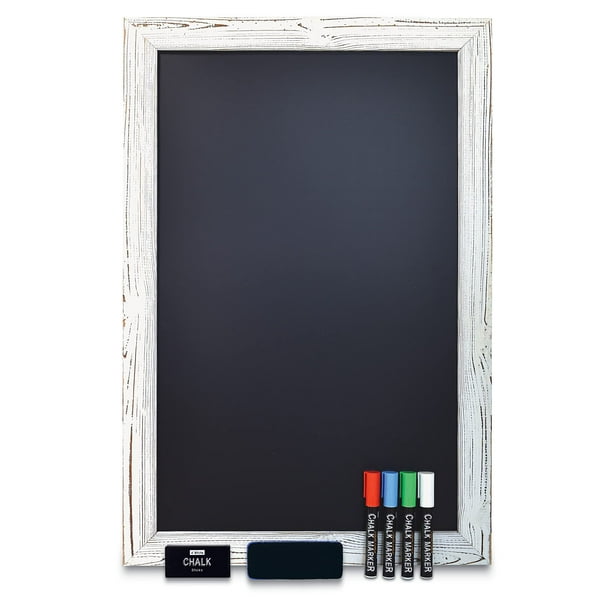 Wall Chalkboard, X Large Size 20" x 30", Rustic Wood Frame