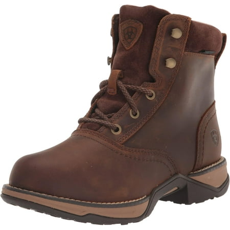 ARIAT Women's Anthem Round Toe Lacer Waterproof Boot Western 9 Distressed Brown