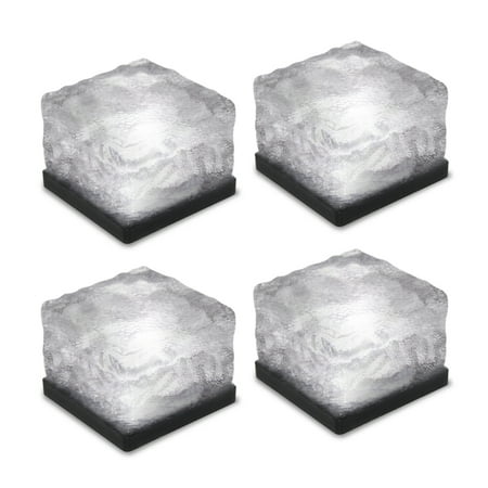 - Tomshine 4Pcs IP65 Water Resistant Light Sensor Creative Glass Stone Ice Cube Solar Powered Crystal Brick LED Night Lamp for Garden Courtyard Pathway Patio Pool Pond Outdoor Decoration Xmas