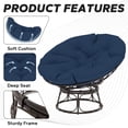 thumbnail image 6 of MeetLeisure 46 Inch Large Papasan Chair Handwoven Wicker with Thcik Olefin Cushion,Sturdy Steel Frame,Waterproof for Living Room,Bedroom,Lounge,Balcony,Indoor Outdoor,Navy Blue, 6 of 8