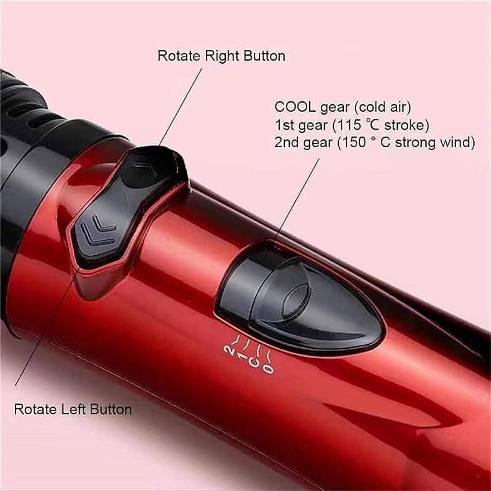 3-in-1 hot air styler and rotating hair dryer, Hot Air Styler and Rotating Brush, rotating hair dryer brush spinning, Hot Air Styler and 360 Rotating Hair Dryer for Dry Hair, Curl Hair (Pink)