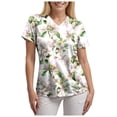 thumbnail image 7 of COMVALUE Cozy Fit Plus Size Scrub Shirts Medical Uniforms Tops Print Scrubs with Design (White, XXL), 7 of 7