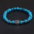 thumbnail image 2 of RSAMD Fashion Men's Women' s Natural Lava Stone Owl 8MM Beads Charm Bracelets Jewelry-505-11, 2 of 3