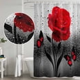 thumbnail image 5 of Valentine's Day Shower Curtain, Waterproof Shower Curtains for Bathroom, Red Rose Floral Watercolor Butterfly Flowers Washable Fabric Bathtub Curtain Set Bath Decor with 12 Hooks Extra Long 72"x96", 5 of 8