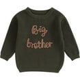 thumbnail image 6 of Drtj Little Brother Matching Outfits Letter Embroidery Knit Sweater Shirt Baby Boy Winter Warm Clothes, Thoma, 6-9M, 6 of 9