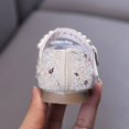 thumbnail image 6 of Owordtank Girls Mary Jane Dress Shoes Ballet Flat with Bow Pearl Rhinestones Shining Baby Girls Shoes, 6 of 8