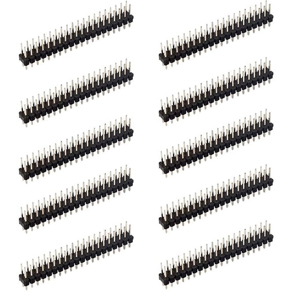 Treedix 10pcs Double Row Straight Connector Pin Header 0.1in 2x20 pin Compatible with Raspberry Pi Zero GPIO