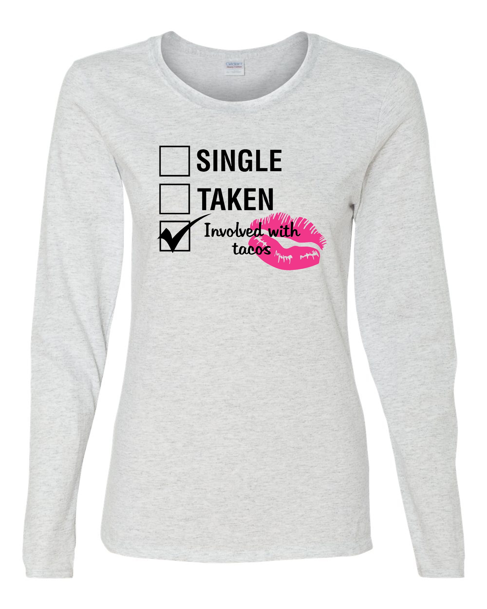 Involved with Tacos Valentine's Day Women's Long Sleeve Shirt Ash - Picture 7 of 18