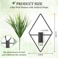 thumbnail image 2 of Modern Geometric Metal Wall Vase Set of 2 with Artificial Aquatic Grass, Boho Farmhouse Hanging Planter for Bathroom Living Room Bedroom Office Decor, Black, 2 of 5
