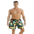thumbnail image 1 of Men/Boys Polka Dot/ Plant Print Swimming Trunks with Drawstring, 1 of 5