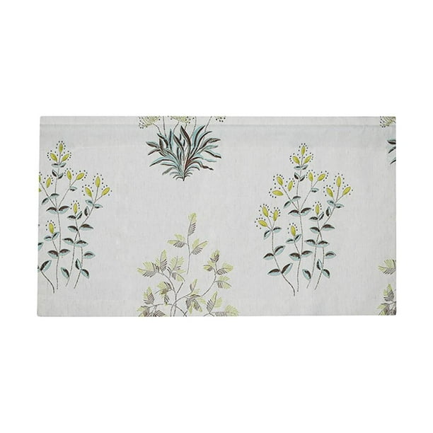 Cortinas de gasa con cenefa bordada transparente para baño, lavandería, dormitorio y sala de estar El 130x41cm