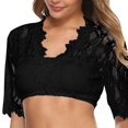 thumbnail image 4 of Trendy Lace Top With See Through Sheer Style Crop Tops Perfect For Various Social Gatherings White Xl, 4 of 5
