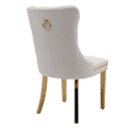 thumbnail image 4 of Tcbosik Dining Chairs Set of 2, Upholstered Velvet Accent Chair with Button Tufted Back, Living Room Chair with Metal Legs for Home, Kitchen, Bedroom, Beige & Gold, 4 of 11