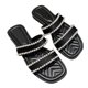 thumbnail image 2 of Sandalias planas de verano para mujer, zapatillas con doble correa, zapatillas informales con joyas, sandalias suaves para mujer, negro 39, 2 of 8