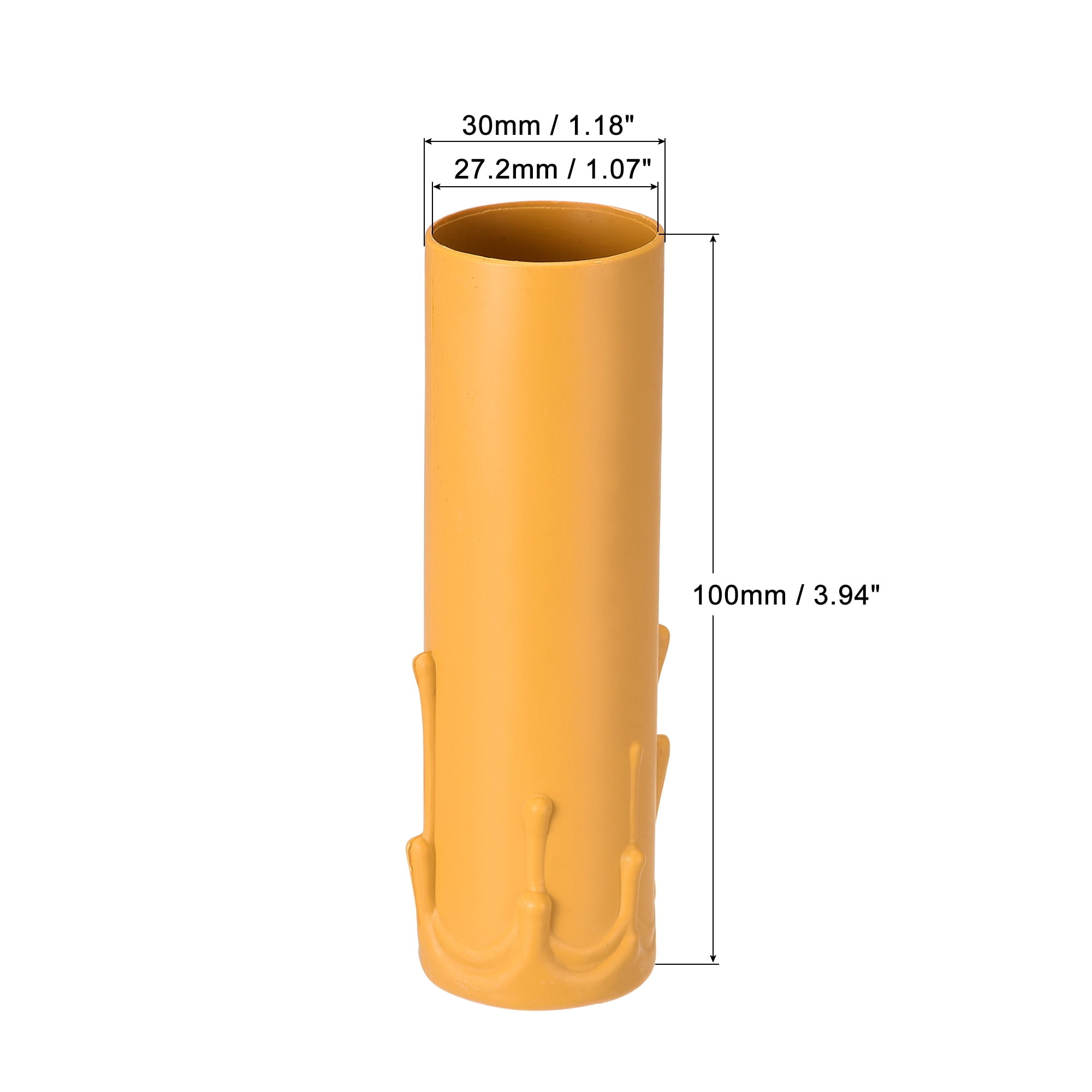 Unique Bargains Plastic Candle Socket Covers for Candelabra Bases Yellow 1.18" x 3.94"