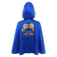 thumbnail image 4 of Haitryli Kids Boys Boxing Training Outfit Open Front Cloak With Print Shorts Kickboxing Competition Blue Gold Black 6, 4 of 7