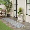 thumbnail image 4 of Nourison Reversible Indoor Outdoor 2'2" x 10' Blue Modern Rug, 4 of 8