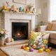 thumbnail image 5 of Decoraciones de Pascua, adornos de Pascua, cojín decorativo de poliéster con diseño de conejo y huevo de Pascua, ideal para el hogar, sala de estar, sofá, 4 piezas, fibra de poliéster., 5 of 6