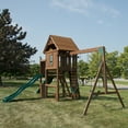 thumbnail image 3 of Swing-N-Slide Monteagle Wooden Backyard Swing Set with Two Wave Slides, Wood Roof, Climbing Wall, and Swings, 3 of 11