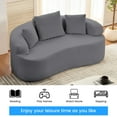 thumbnail image 5 of Puremind 67"W Curved Loveseat, Upholstered Chenille Sofa with Three Throw Pillows, Floor Sofa Couch for Living Room/Small Space, No Assembly Required, Dark Gray, 5 of 8