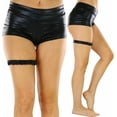 thumbnail image 3 of ToBeInStyle Women's Metallic Garter Lame Garter Leg Wraps Rave Wear - Black, 3 of 7